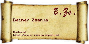 Beiner Zsanna névjegykártya